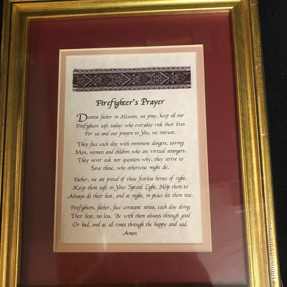Firefighter’s Prayer Frame Picture 9.5” x 10.5”